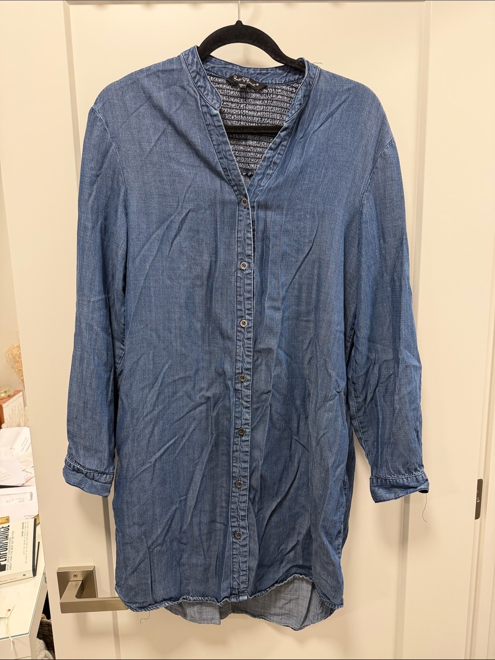 Velvet Heart Blue Denim Mini Shirt Dress
